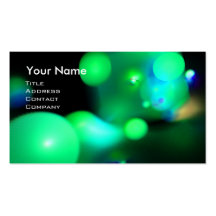 QUANTUM BUBBLES 2 MONOGRAM Vibrant black green Business Card Templates