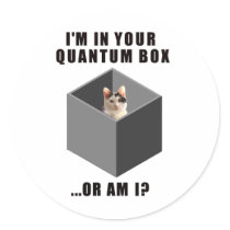 Quantum Cat Round Sticker