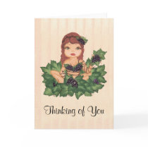 Quantum Cutie Grape Vine Girl Greeting Card