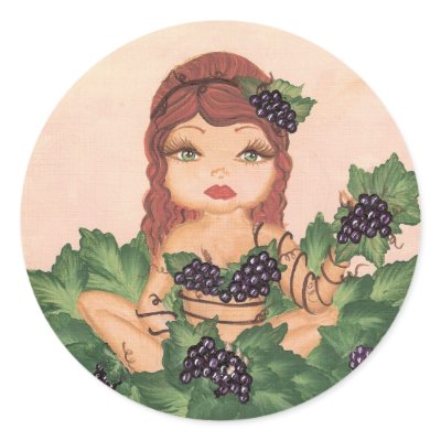 Quantum Cutie Grape Vine Girl Sticker by Quantum_Art_Nerd