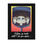 Quantum Kid in Wine Glass Thinking of You postcards