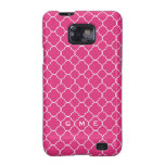 Quatrefoil clover pattern hot pink 3 monogram galaxy s2 covers