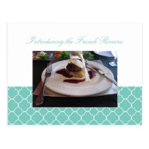 Quatrefoil teal clover business event invitation postcards