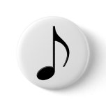 Quaver - Eighth Note Music Symbol Pinback Button