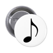 Quaver - Eighth Note Music Symbol Pinback Button