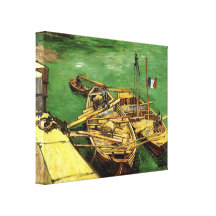 Quay with Men Unloading Sand Barges by van Gogh Stretched Canvas Prints