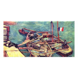 Quay With Men Unloading Sand Barges, Moored Boat W photo cards