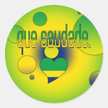 Que Saudade! Brazil Flag Colours Pop Art Sticker