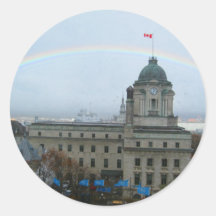 Quebec City Canda Waterfront Round Stickers
