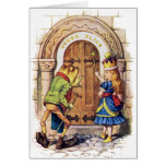 QUEEN ALICE AND THE FROG AT THE CASTLE DOOR CARD