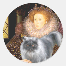 Queen- Blue Smoke Persian cat Stickers