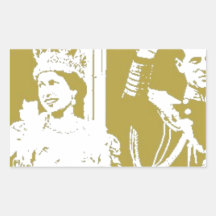 Queen Elizabeth Golden Jubilee Retro Sticker