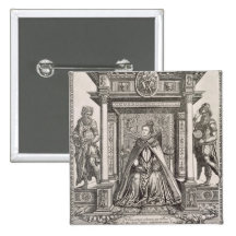 Queen Elizabeth I (1533-1603) as Patron of Geograp Pinback Button