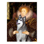 Queen Elizabeth I - Alaskan Malamute Post Card