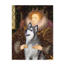 Queen Elizabeth I - Alaskan Malamute Post Card