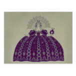 Queen Fashion Plate ~ Postcard French Vintage