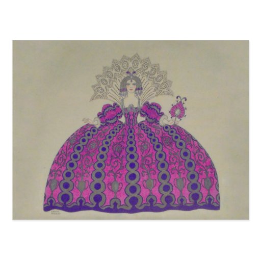 Queen Fashion Plate ~ Postcard French Vintage