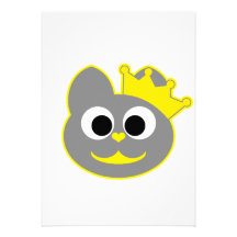 Queen Kitty Yellow - Grey Invite