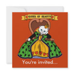 Queen of hearts cat invitations
