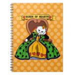 Queen of hearts cat spiral note books