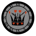 Queen Of Hearts Crown Wall Clocks