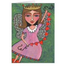 Queen of Hearts Fairy - greeting card