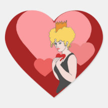 Queen of Hearts Heart Stickers