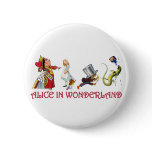 QUEEN OF HEARTS, MAD HATTER & BILL THE LIZARD buttons