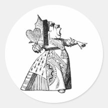 Queen of Hearts - Off with her head! Round Sticker