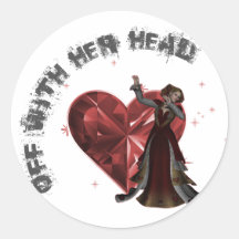 Queen Of Hearts - Off With Her Head Sticker