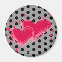 Queen of Hearts Polka Dot Magnet