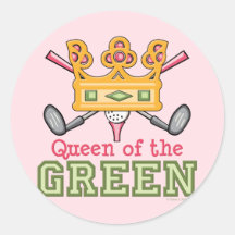 Queen of the Green Golf Sticker