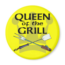 Queen of the Grill Fridge Magnet