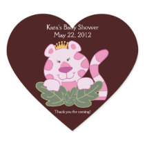 Queen of the Jungle HEART SHAPE Favour Sticker