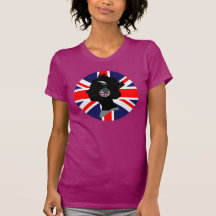QUEEN WITH HEADPHONES (UK FLAG) Short Sleeve Tee Shirts