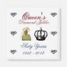 Queens Diamond Jubilee 1952-2012 60 Years Fridge Magnet