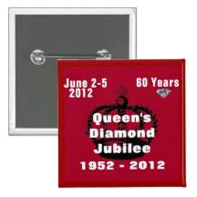 Queens Diamond Jubilee 1952-2012 Button