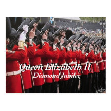 Queens Diamond Jubilee guns salute postcard