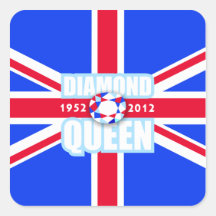 Queens Sixtieth Diamond Jubilee Union Jack Flag Sticker
