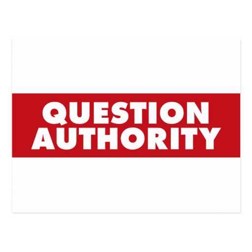 Question Authority - Red! Postcard