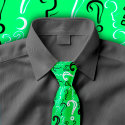 Question Marks Tie- White, Black, Spring Green