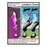 Question Police Funny Cartoon Gifts & Tees Post Card