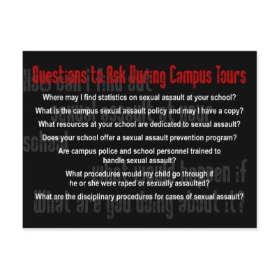 Questions to Ask During Campus Tours Postcard by organizers