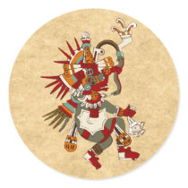 Quetzalcoatl Round Sticker