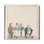 Qui dort dine', caricature of a man sleeping magnets