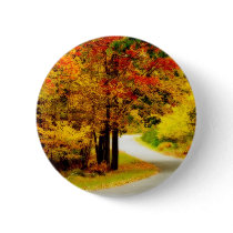 Quiet Country Lane in Autumn Button