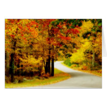 Quiet Country Lane in Autumn Card
