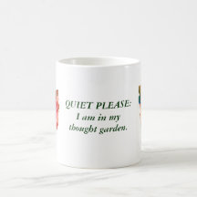 QUIET PLEASE: 2 Rose Mug with text