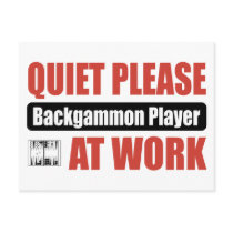Quiet Please Backgammon Player At Work Postcards