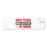 Quiet Please Bicyclist At Work Bumper Stickers